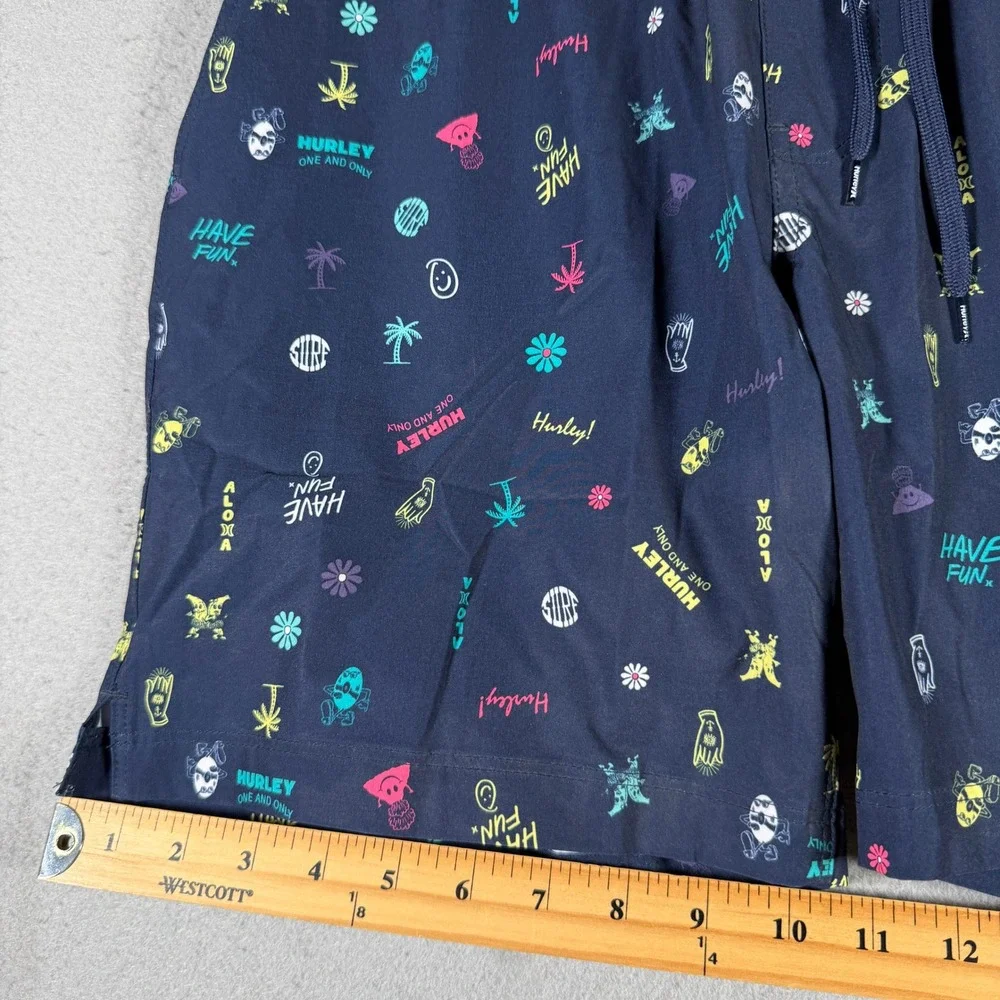 Hurley Mens‎ Have Fun Volley Swim Shorts Obsidian Navy AOP HFA22VMS-05194 Small